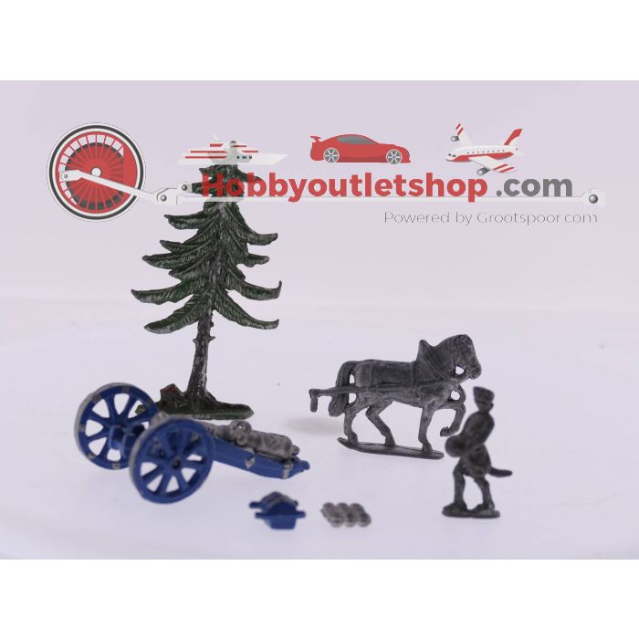 8 geverfde tinnen soldaatjes, 1 ongeverfd (kogeldrager) compleet geverfd kanon en boom en een ongeverfd paard #3688 - sku: 20230317091449 - Gebraucht - Guter Zustand - Bild 5