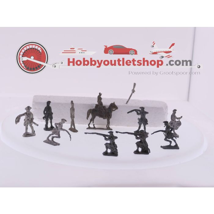 10 tinnen ongeverfde soldaatjes en een geweer #3690 - sku: 20230317095548 - Gebraucht - Massiger Zustand - Bild 2