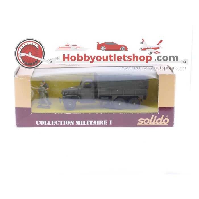 Schaal 1:50 Solido 6036 GMC T-as Militaire bakwagen met ruif compleet #3844