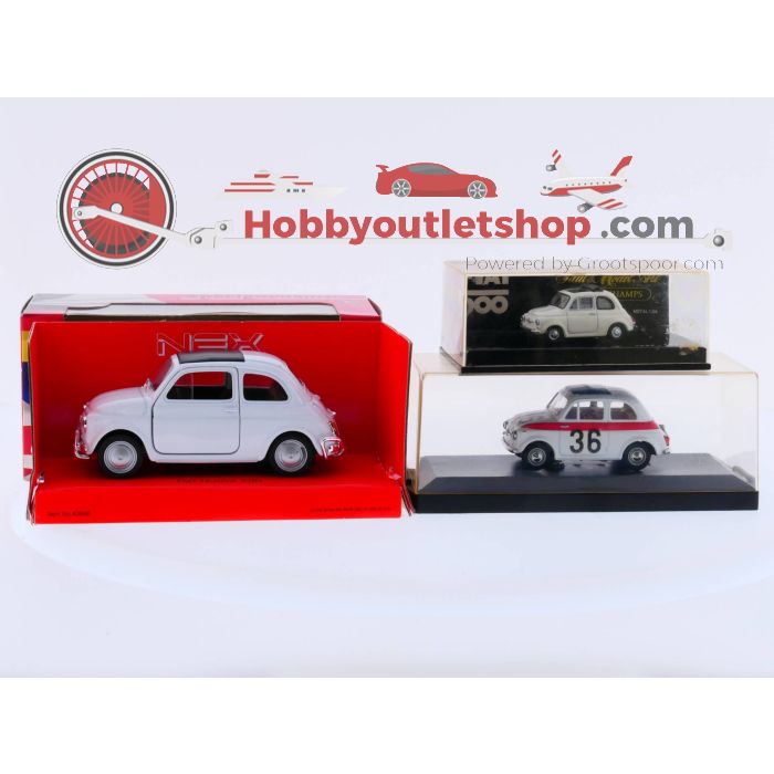 Schaal 1:36 + 1:43 + 1:64 Fiat 500 3x #2424