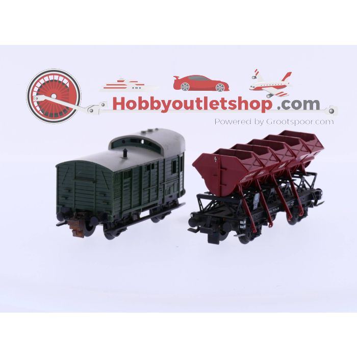 Schaal H0 Trix 3454 bagagerijtuig + 3455 onderlosser #2426