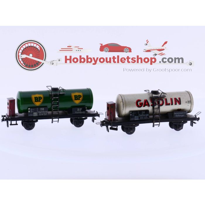 Schaal H0 Trix 2078 Ketelwagen ''Gasolin'' + 2078 Ketelwagen groen ''BP'' #2427