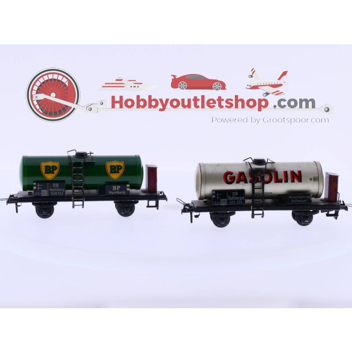 Schaal H0 Trix 2078 Ketelwagen ''Gasolin'' + 2078 Ketelwagen groen ''BP'' #2427