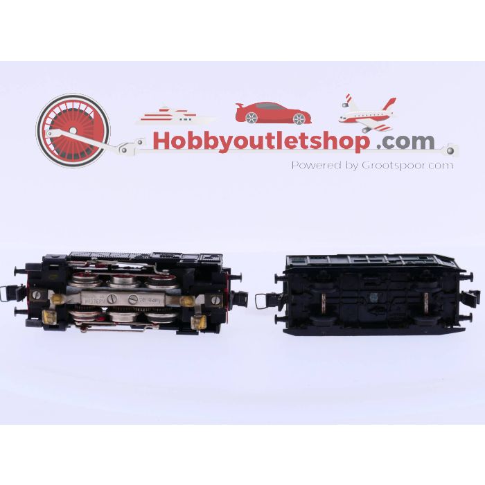 Schaal H0 Trix 2210 tenderstoomlocomotief 80020 + 3454 bagagerijtuig groen #2429