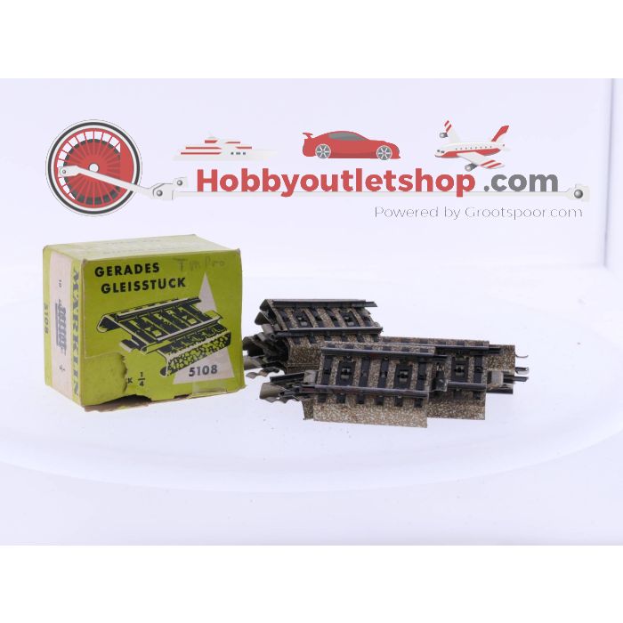 Schaal H0 Märklin 5108 M-Rails Aanvulstuk Recht 1/4, 10 stuks in doos #3878