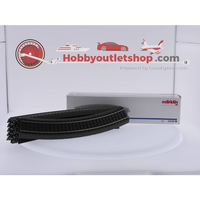 Schaal H0 Märklin 24230 Gebogen rail R2 437,5 mm (C-rails) 6 stuks #3908 - sku: 20230519093128 - Gebruikt - Zo goed als nieuw - Afbeelding 2