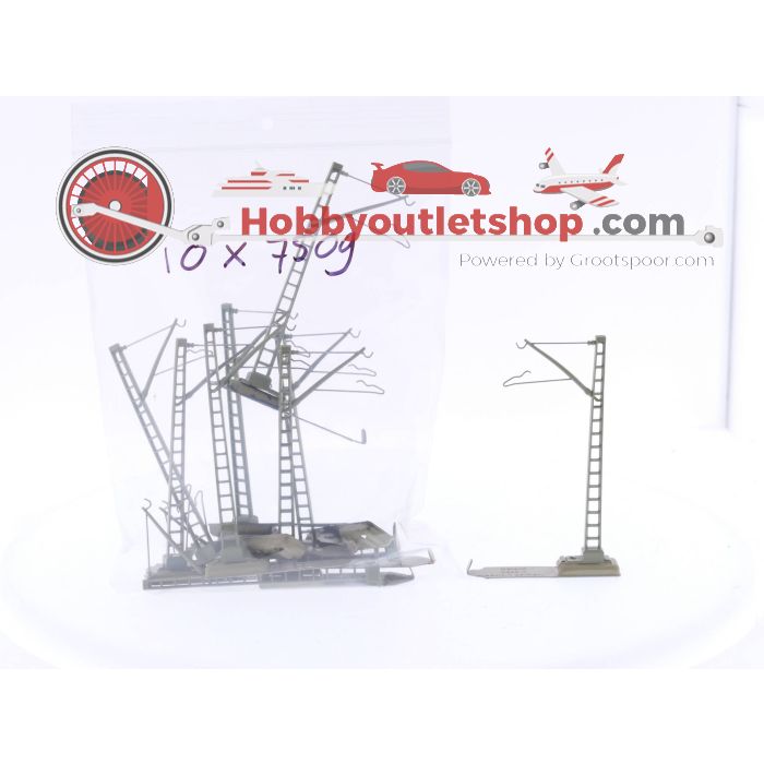 Schaal H0 Märklin 7509 Bovenleidingmast met voet voor K-Rails. 10 stuks per zakje #3964