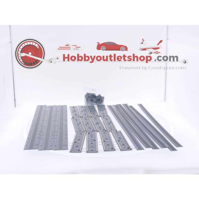 Schaal H0 Tillig 87547 tramrails, recht, 4 rijstroken, lengte 316,8 mm. #4508