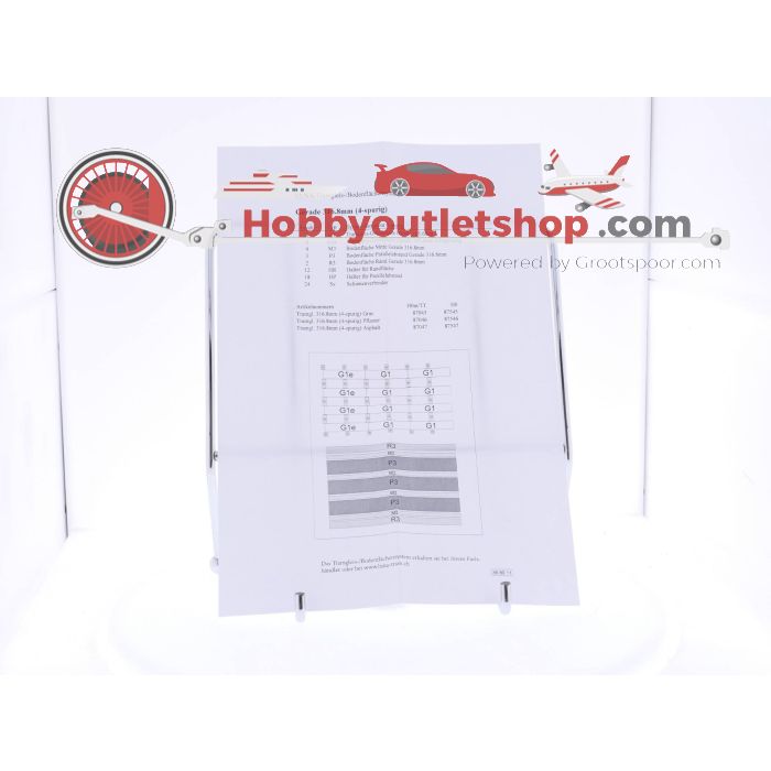 Schaal H0 Tillig 87547 tramrails, recht, 4 rijstroken, lengte 316,8 mm. #4508