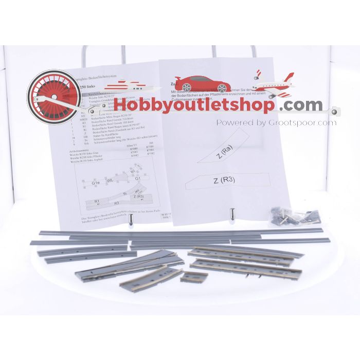 Schaal H0 3 x Tillig 87582 tramrails, recht met een bocht naar links en wissels #4509
