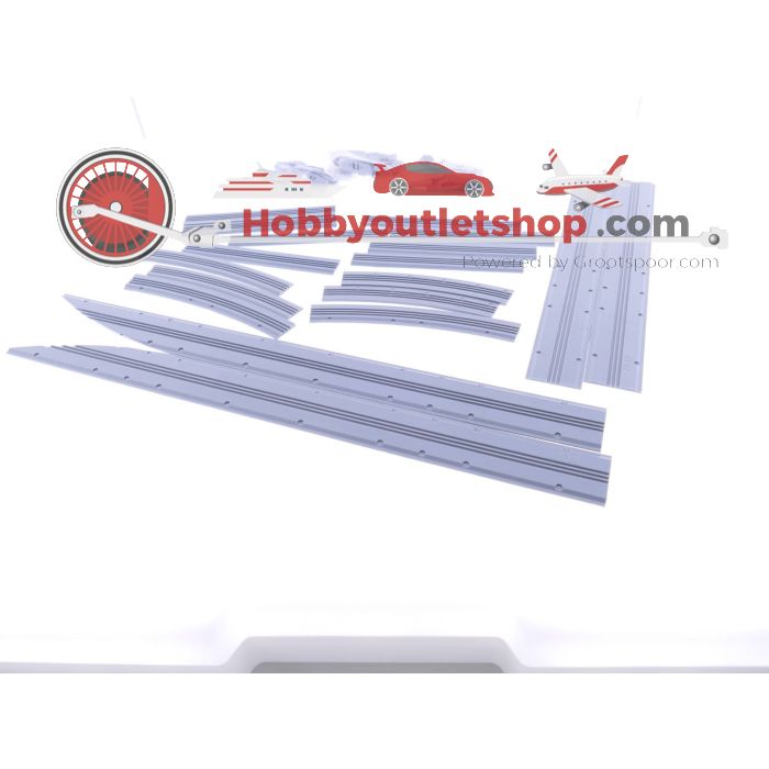 Schaal H0 Tillig 87637 tramrails, recht met een bocht en wissels #4510