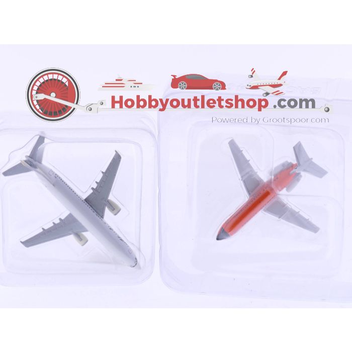 Schaal 1:500 Herpa 501309 Boeing 737-400 en Herpa 523677 Braniff International BAC 1-11-200 