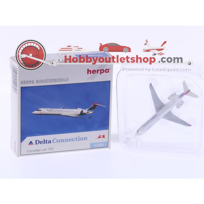 Schaal 1:500 Herpa 510608 Canadair Jet 700 en Herpa 207097 Convair 440 #4645