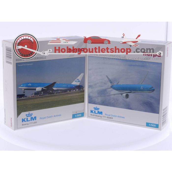Schaal 1:500 Herpa 506670 KLM Boeing 777-200 en Herpa 506281 KLM Boeing 777-300ER #4684 - sku: 20230728102806 - New - New condition - Photo 2
