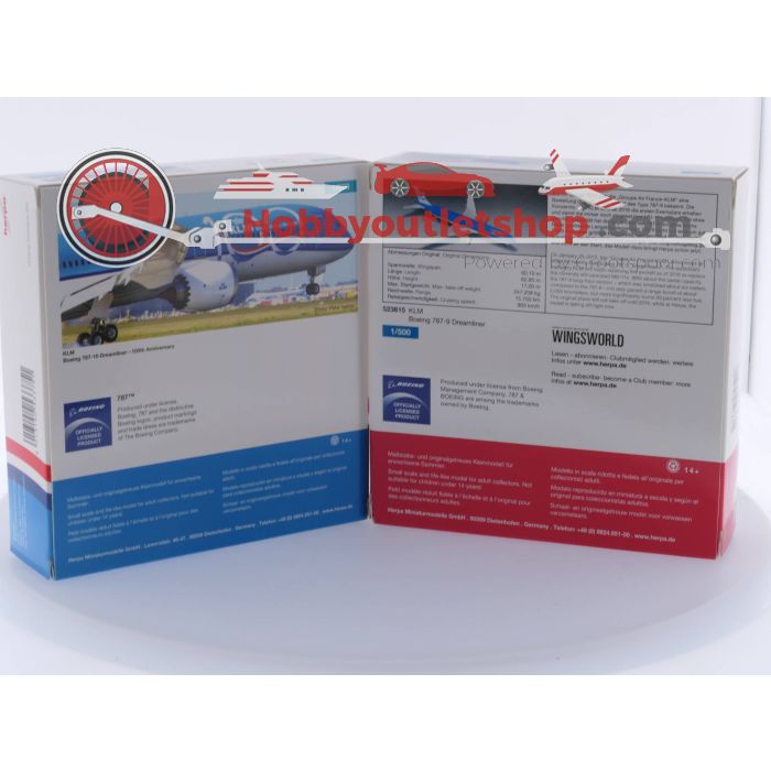 Schaal 1:500 Herpa 533751 KLM Boeing 787-10 Dreamliner en Herpa 523615 KLM Boeing 787-9 Dreamliner #4692 - sku: 20230728122524 - Nieuw - Nieuwstaat - Afbeelding 3