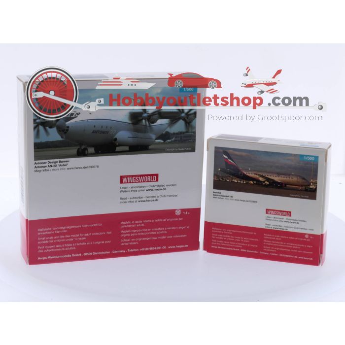 Schaal 1:500 Herpa 528078 Sukhoi Superjet 100 en Herpa 530378 Antonov AN-22 "Antei" #4693 - sku: 20230728011311 - Nieuw - Nieuwstaat - Afbeelding 3