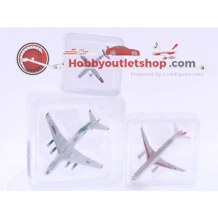 Schaal 1:500 Herpa 511629 ATR-42, Herpa 515450 Tupolev Tu-204 en Herpa 510745 llyushin IL-76 #4702