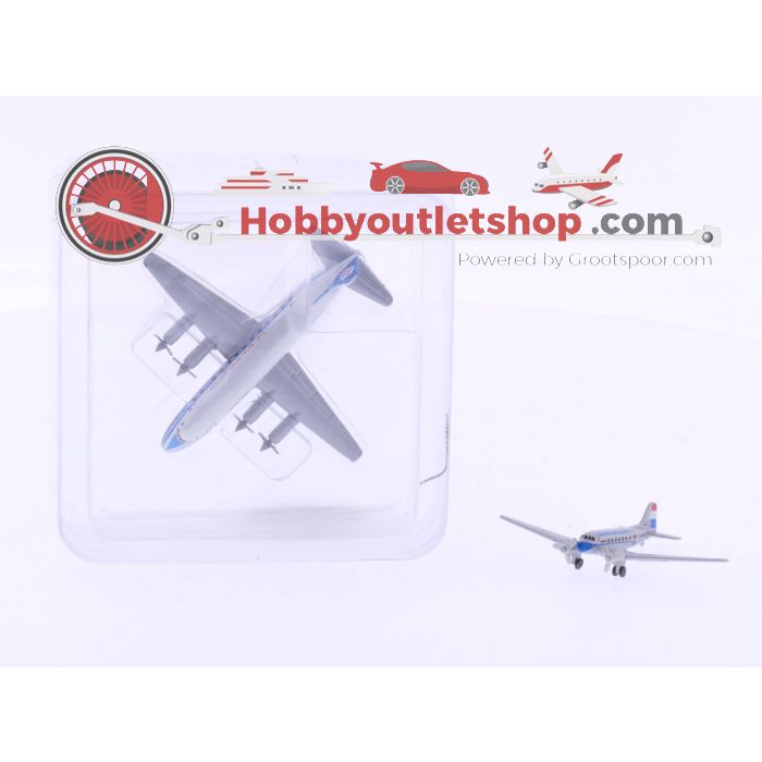 Schaal 1:500 Herpa 510646 Vickers Viscount V803 en 1:600 DDA 7011 Douglas DC-3 #4706