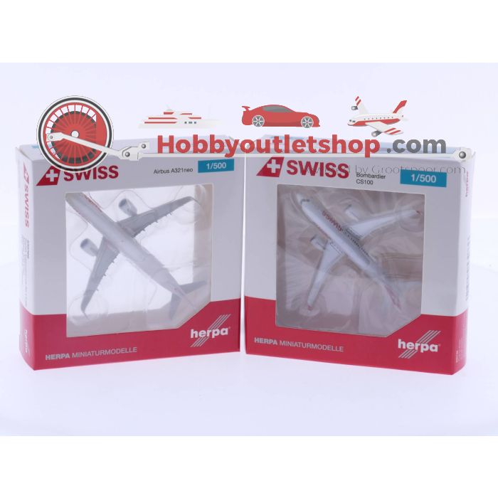 Schaal 1:500 Herpa 535366 Airbus A321 neo en Herpa 530736 Bombardier CS100 #4709 - sku: 20230802113534 - Nieuw - Nieuwstaat - Afbeelding 2