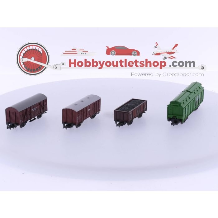 Schaal N Roco 2306S Gesloten wagen, Roco 2317B Open wagen, Roco 2325B open wagen en Roco 2366B Zelflosser "VAM" van de NS #4758 - sku: 20230810095217 - Gebruikt - Goede staat - Afbeelding 4