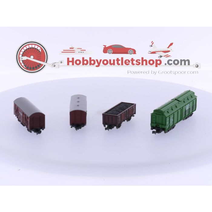 Schaal N Roco 2306S Gesloten wagen, Roco 2317B Open wagen, Roco 2325B open wagen en Roco 2366B Zelflosser "VAM" van de NS #4758 - sku: 20230810095217 - Gebruikt - Goede staat - Afbeelding 5