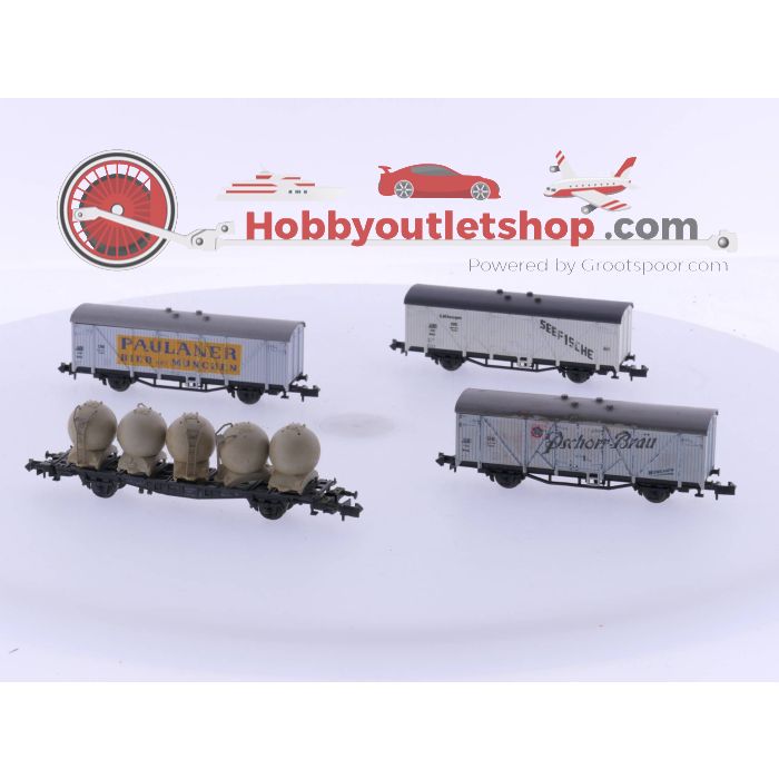 Schaal N Roco 2307 Koelwagen "Pschorr Bräu", Roco 2307 Koelwagen Seefische, Roco 2307C Bierwagen "Paulaner" en een Roco Bollenwagen van de DB#4760 - sku: 20230810102843 - Gebraucht - Guter Zustand - Bild 3