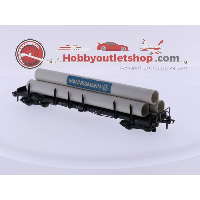 Schaal H0 Fleischmann 1498 rongenwagon met buizen. van de DB #4939