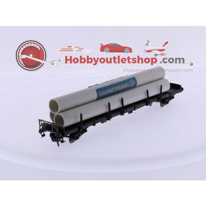 Schaal H0 Fleischmann 1498 rongenwagon met buizen. van de DB #4939