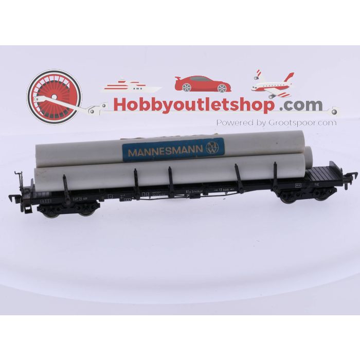 Schaal H0 Fleischmann 1498 rongenwagon met buizen. van de DB #4939