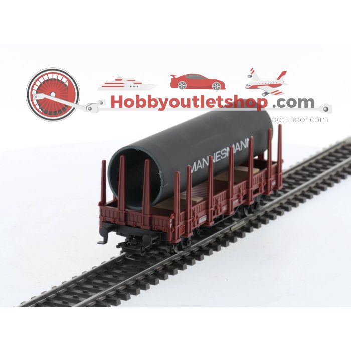 Schaal H0 Trix 24200-10 rongenwagen met een buis als lading van de DB #5061 - sku: 20231025034538 - Gebruikt - Zo goed als nieuw - Afbeelding 3