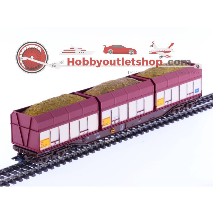 Schaal H0 NMJ 505.401 NSB Containertragwagens houtsnippercontainers #2165