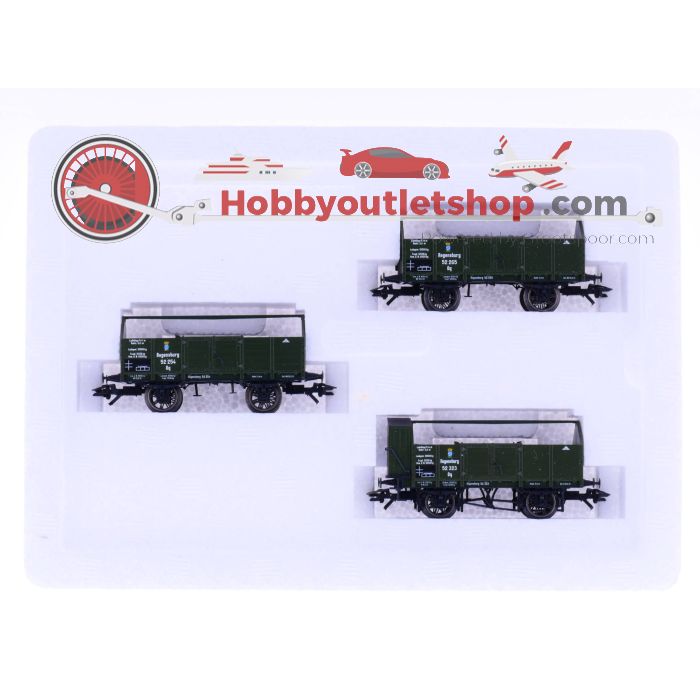 Schaal H0 Märklin 46020 K.Bay.Sts.B. Middenboordwagenset 3-Delige set #2176 - sku: 20220830101633 - Gebruikt - Zo goed als nieuw - Afbeelding 2