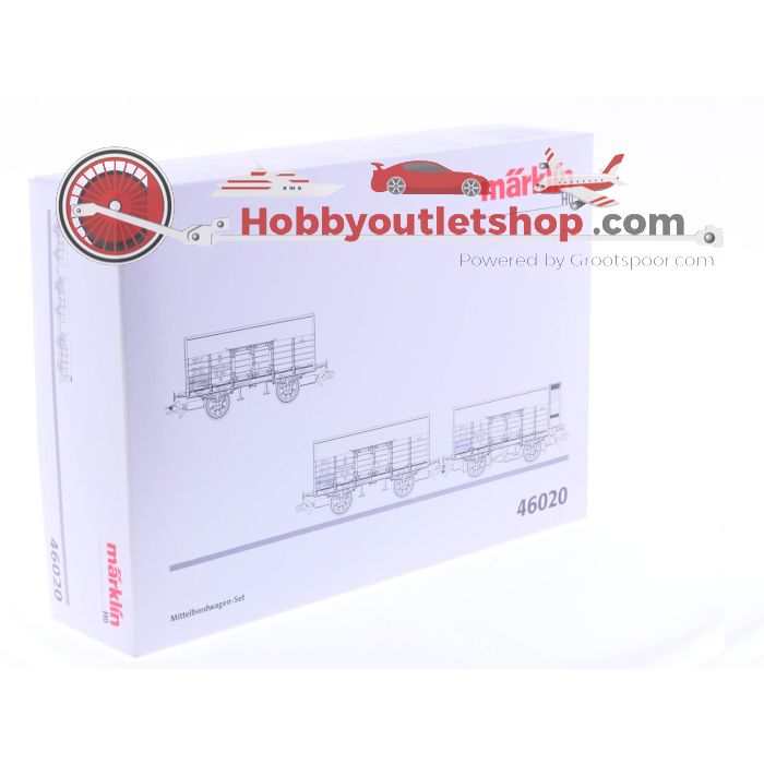 Schaal H0 Märklin 46020 K.Bay.Sts.B. Middenboordwagenset 3-Delige set #2176 - sku: 20220830101633 - Gebruikt - Zo goed als nieuw - Afbeelding 3