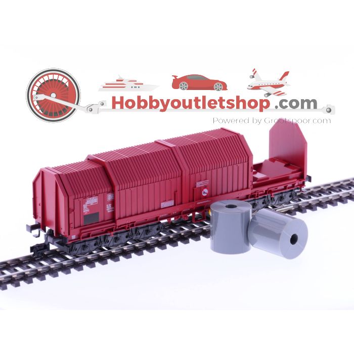Schaal H0 Fleischmann 5387K DB Coilwagen goederenwagen Sahimms 900 met rollen #2278