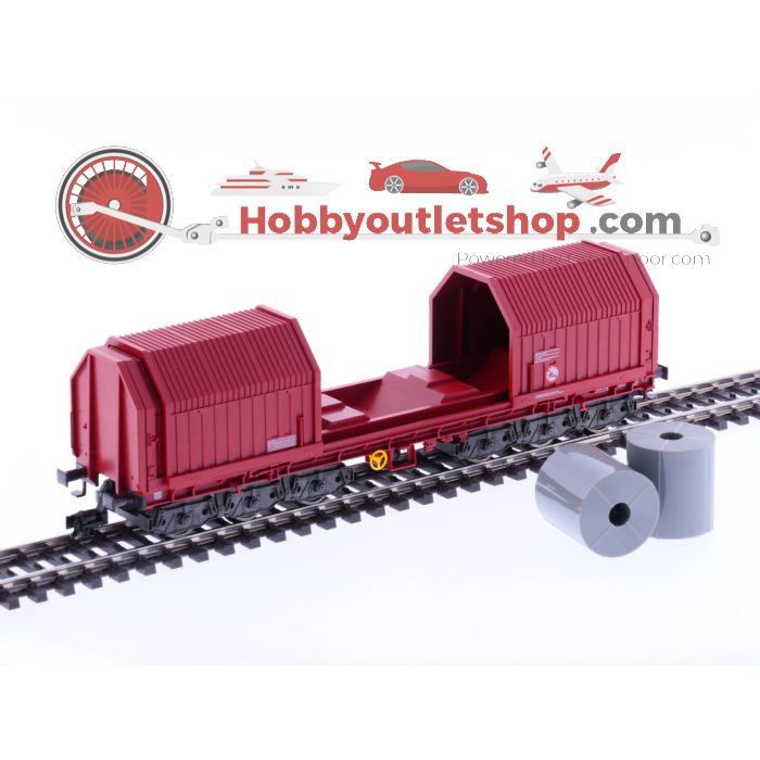 Schaal H0 Fleischmann 5387K DB Coilwagen goederenwagen Sahimms 900 met rollen #2278