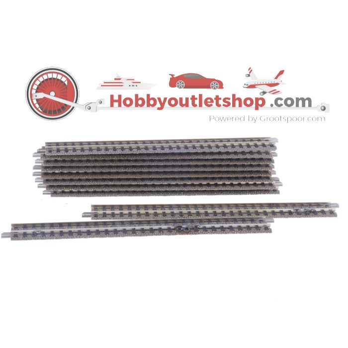 Schaal H0 Fleischmann 6101 rechte rails 10st #4986 - sku: 20231012052500 - Gebruikt - Redelijke staat - Afbeelding 2