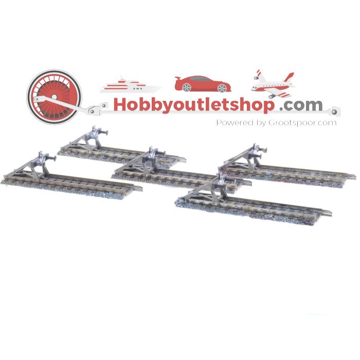 Schaal H0 Fleischmann 6102 rechte rails met stootblok 5st #4992
