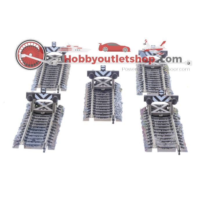 Schaal H0 Fleischmann 6102 rechte rails met stootblok 5st #4992