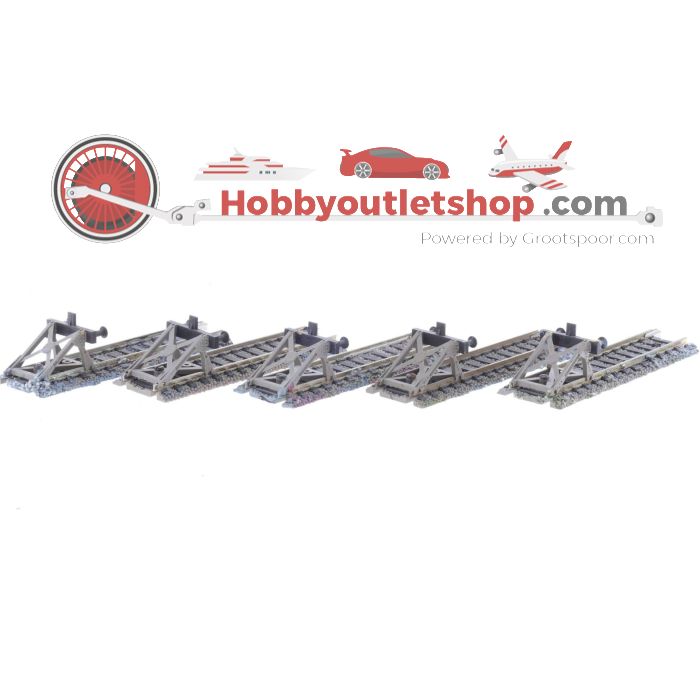 Schaal H0 Fleischmann 6102 rechte rails met stootblok 5st #4992