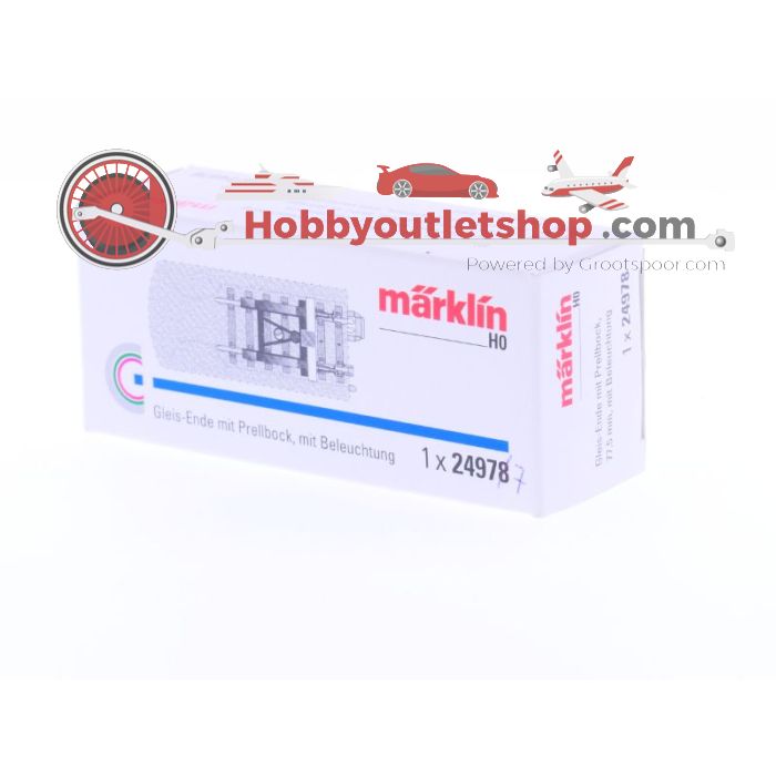 Schaal H0 Märklin 24978 Spooreind met                stootblok met verlichting (C-rails) 77,5 mm #1175 - sku: 20211222032907 - Gebruikt - Goede staat - Afbeelding 4