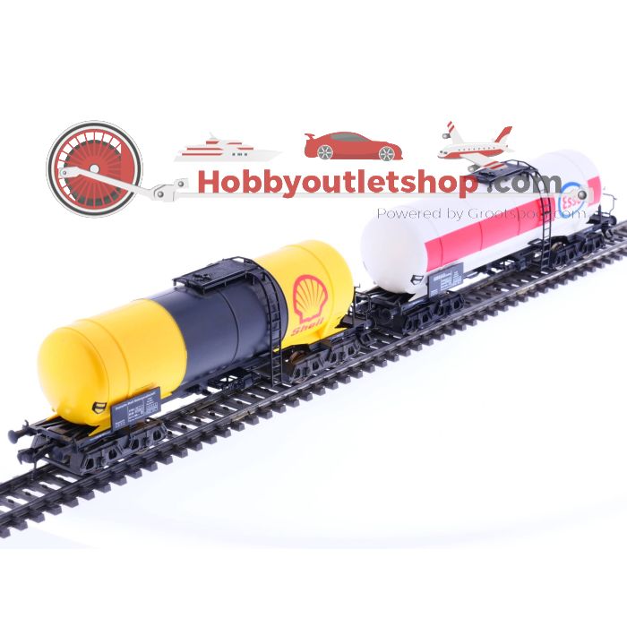 Schaal H0 Fleischmann 5470 5471 DB Esso en       shell ketelwagens #1316