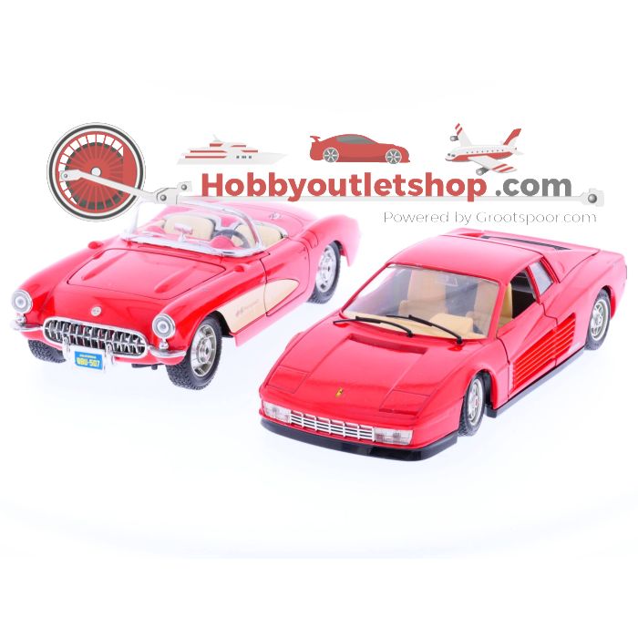 Schaal 1:24 Bburago BU26014R Ferarri         Testarossa 1984 15243169 Chevrolet Corvette       1957 #177