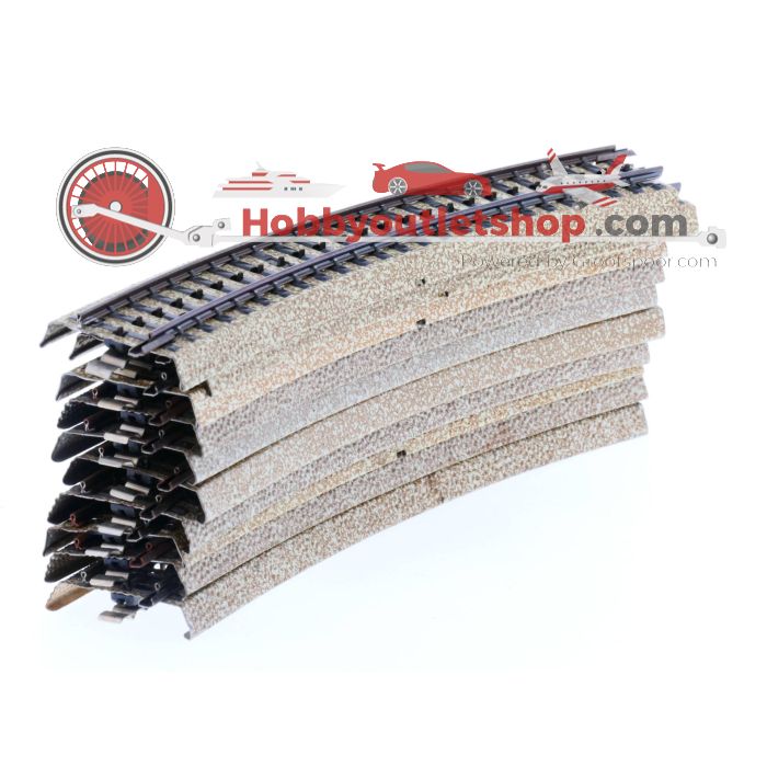 Schaal H0 Märklin 5206 M-rails wisselbocht           R2 Radius 437,4 mm 24 graden 10st #1604