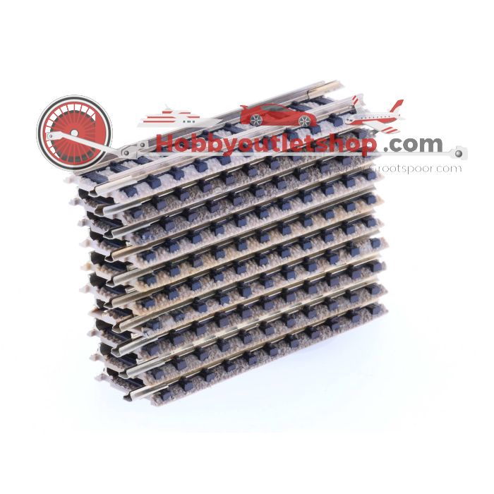 Schaal N Fleischmann 9102 Rechte rails                  57,5 mm 10st #1734