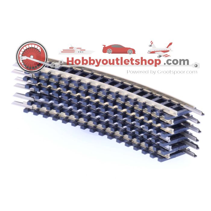 Schaal N Minitrix 4914 Gebogen rails                      R1 Radius 194,6 mm 24 graden 6st #1802