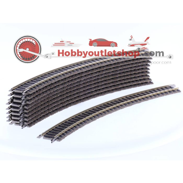 Schaal H0 Fleischmann 6125 gebogen rails R2 Radius 420 mm 36 graden 10st #1986